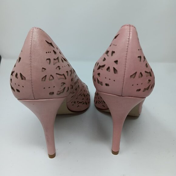 Enzo ANGIOLIN Megastar Pink Leather Cut Out Open Toe Heel Pump Size 9M - Picture 3 of 6